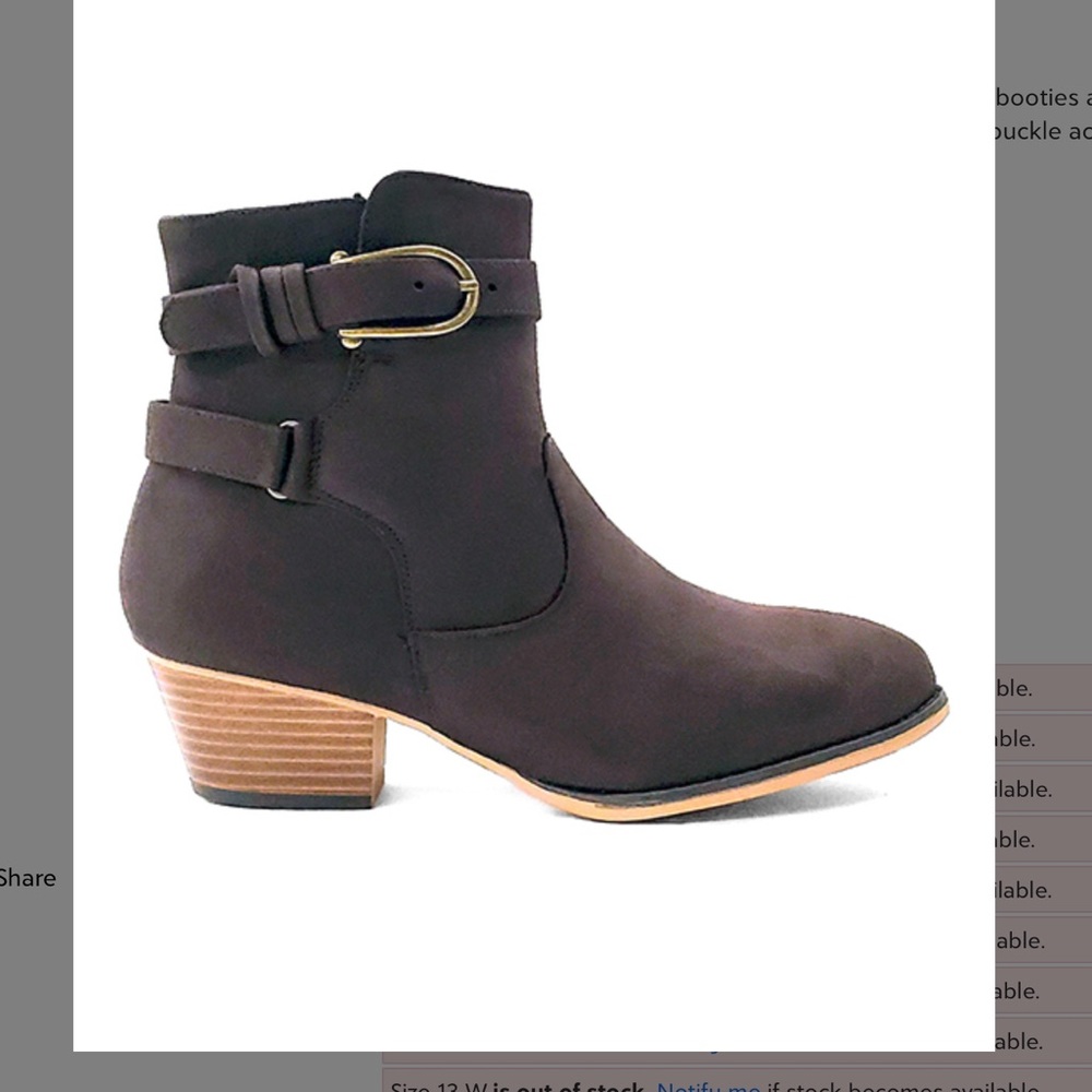 Intaglia Arcadia Brown Buckle Suede Bootie NEW 7W